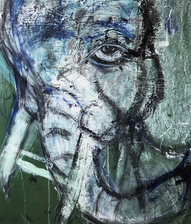 Imaginary Elephant, Acrylic on wood