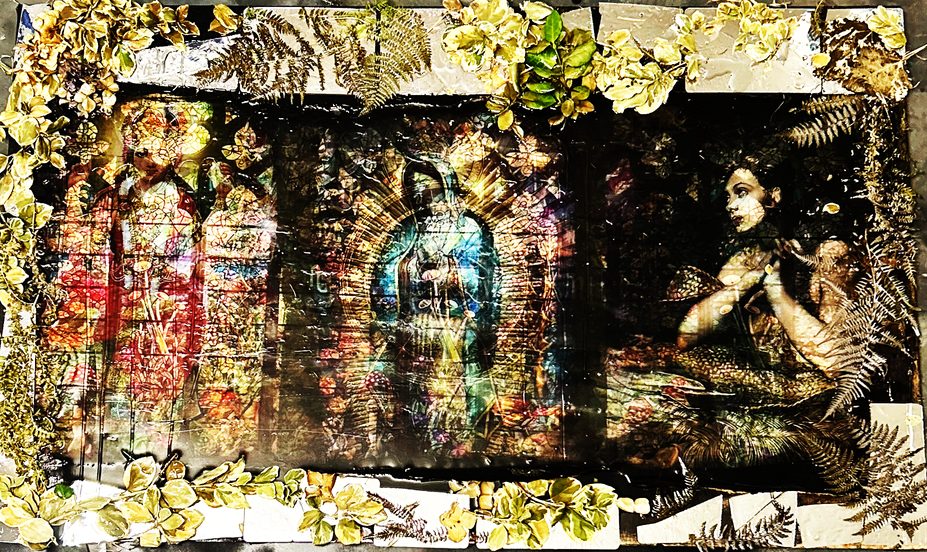 The Divine Feminine, Graphic design on wood, mixed media