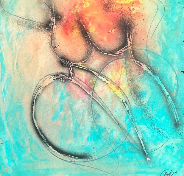 Flow of Her Heartbeat, Acrylic on wood